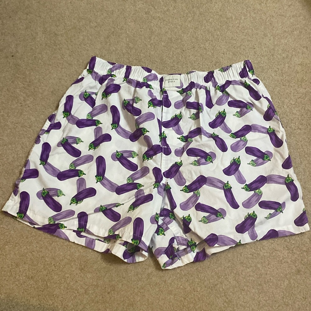 American Eagle Boxers Eggplant Pattern Size M 32-34